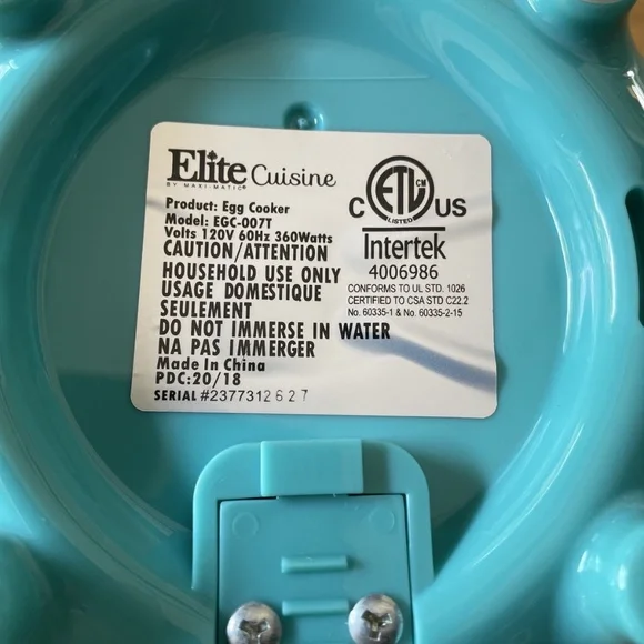 Elite Gourmet EGC-007T Rapid 7 Egg Cooker - Easy-To-Peel - Teal - EUC - Picture 2 of 3